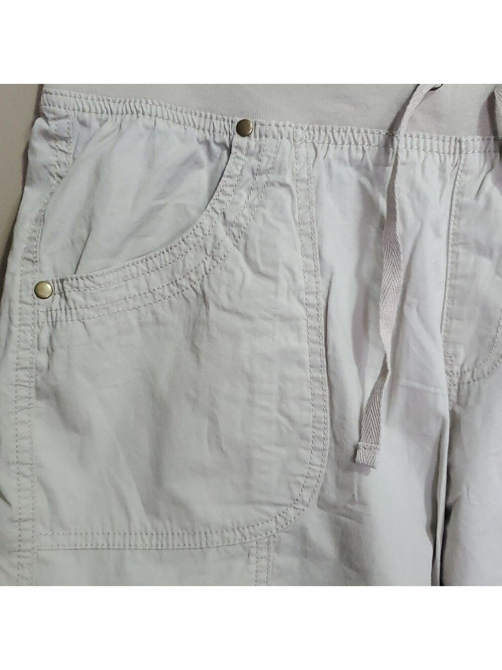 My Style Beige Casual Capris Shorts Size Large - Picture 4 of 6